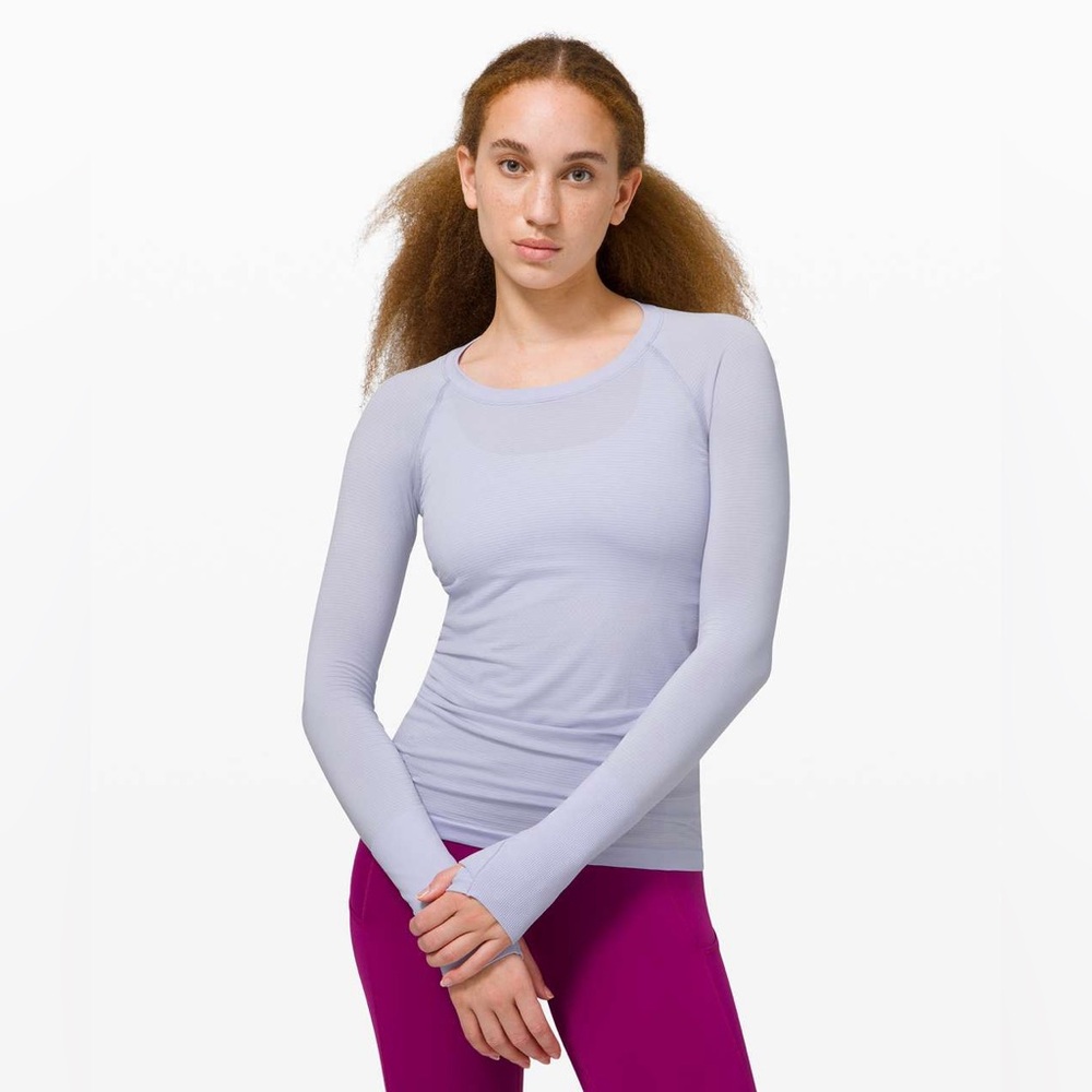 Lululemon Swiftly Tech Long Sleeve Shirt 2.0 - serene blue, size 8